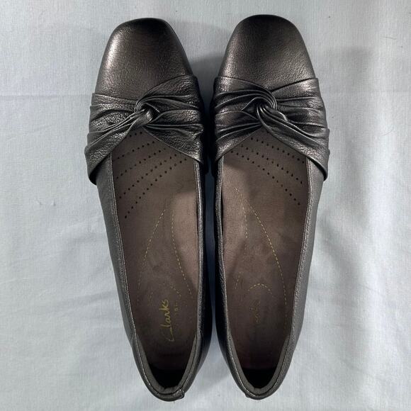 Clarks Women's Candra Gleam Ballet Flat Sz 9 Taupe/Bronze - Picture 1 of 8